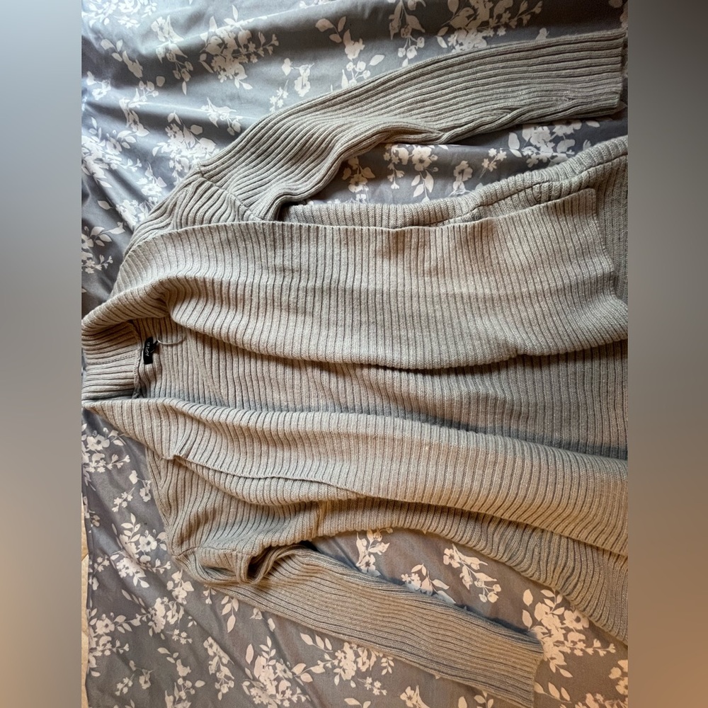 Apt. 9 Ribbed Open-Front Cardigan in Light Taupe